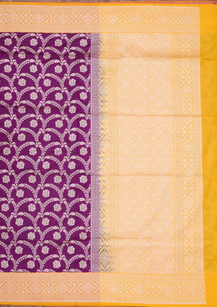 Purple Zariwork Pure Silk Saree-koskii