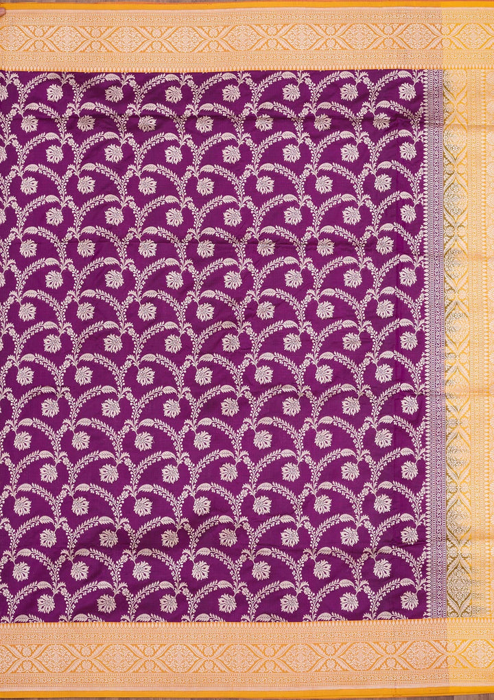 Purple Zariwork Pure Silk Saree-koskii