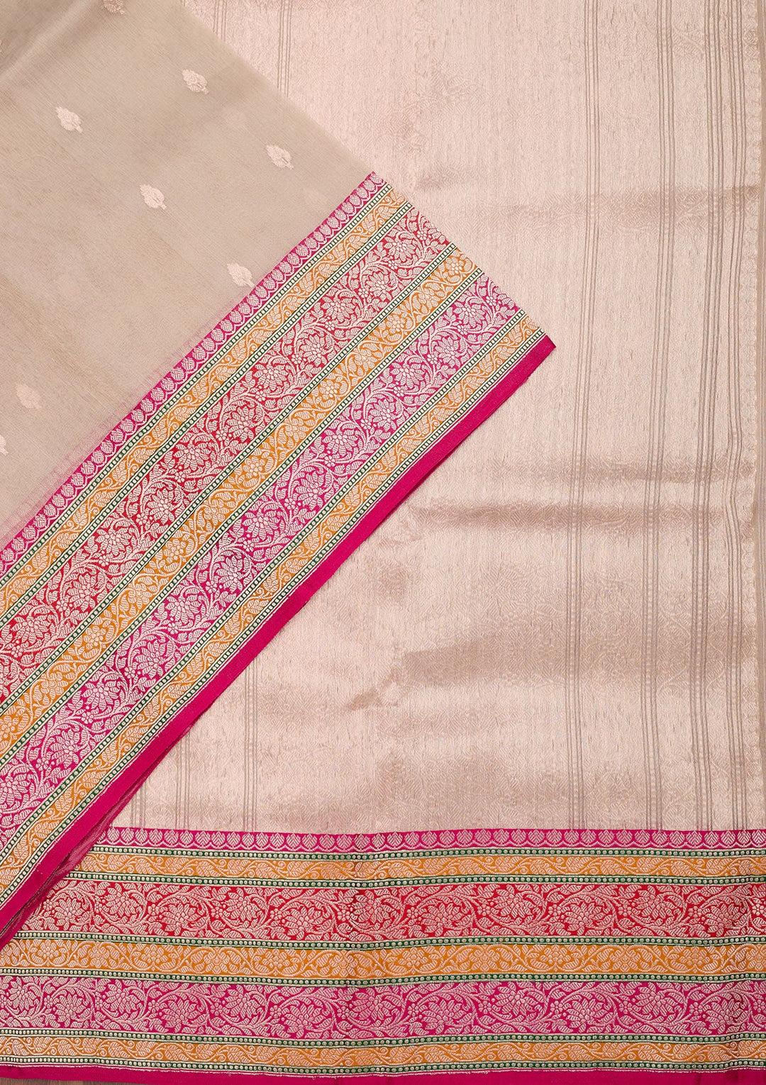 Beige Zariwork Tissue Silk Saree
