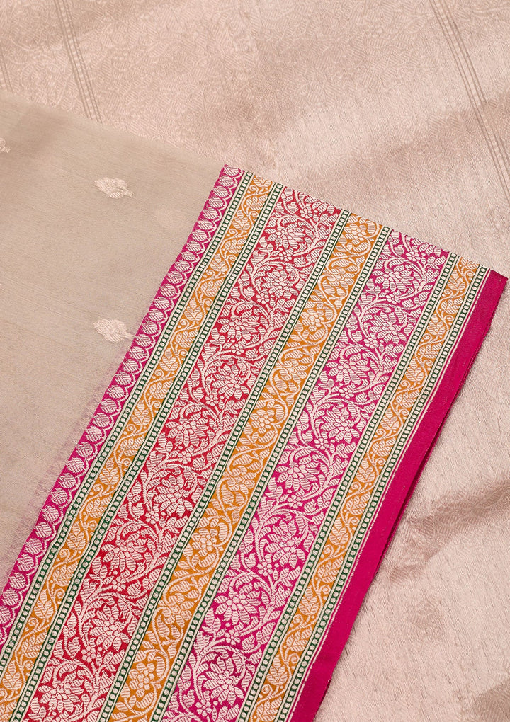 Beige Zariwork Tissue Silk Saree