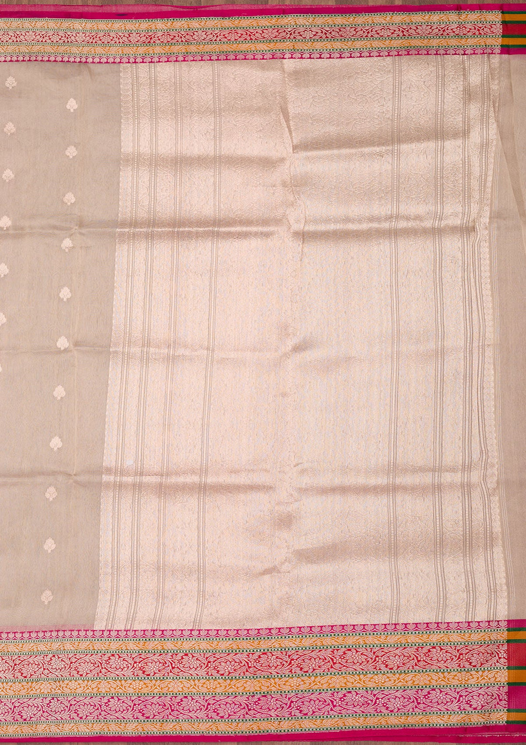 Beige Zariwork Tissue Silk Saree