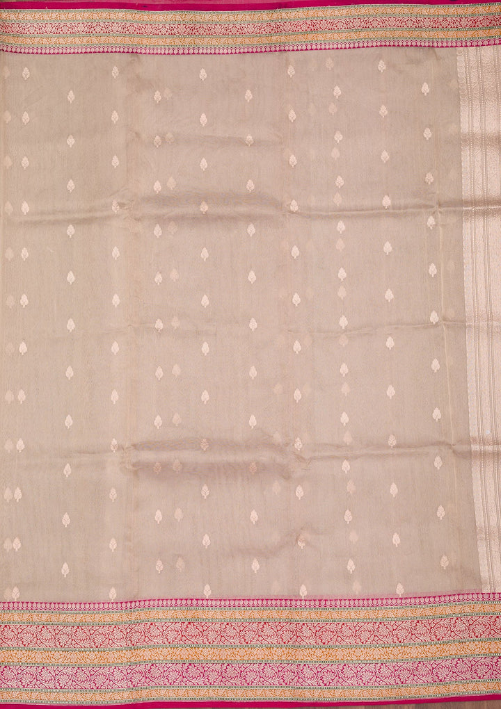 Beige Zariwork Tissue Silk Saree