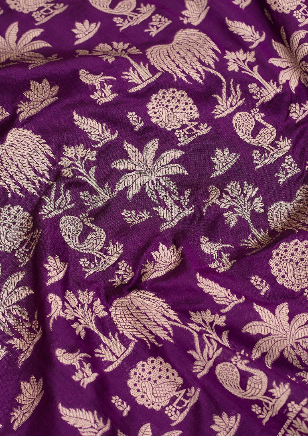 Purple Zariwork Pure Silk Saree-koskii