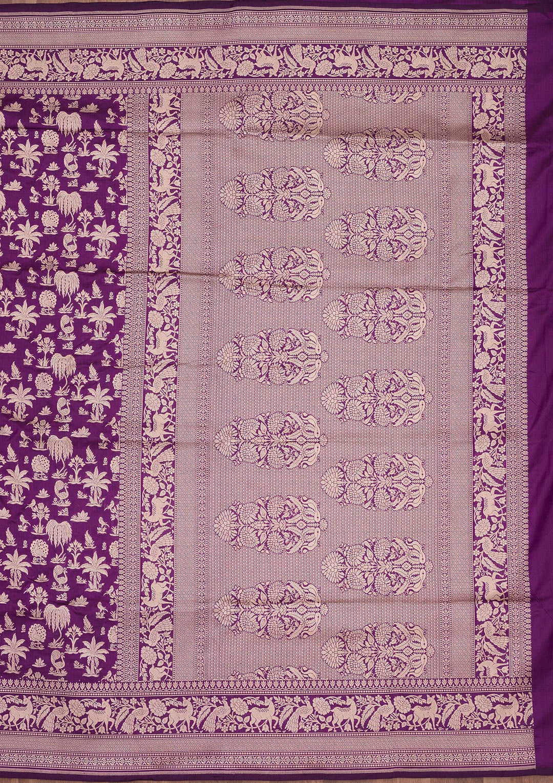 Purple Zariwork Pure Silk Saree-koskii