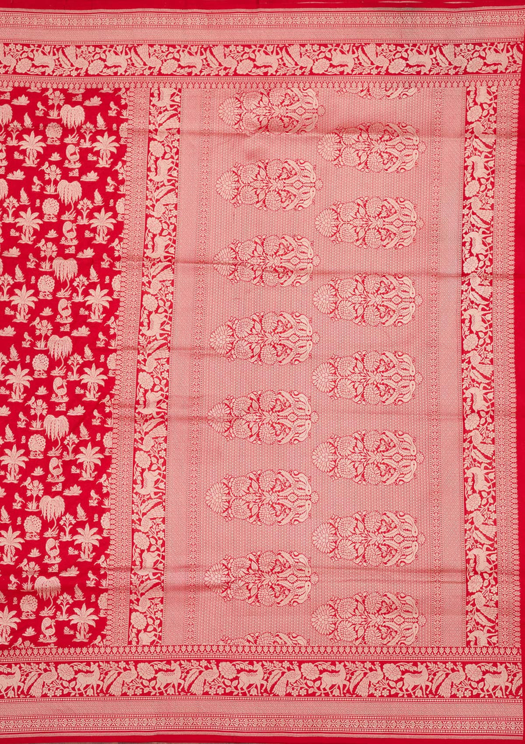 Red Zariwork Pure Silk Saree-koskii