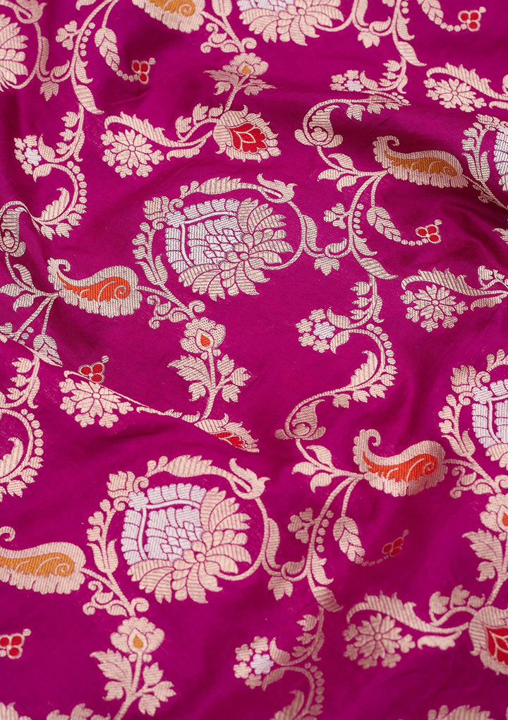 Wine Zariwork Pure Silk Saree-koskii