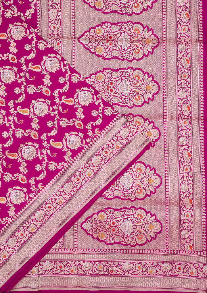Wine Zariwork Pure Silk Saree-koskii