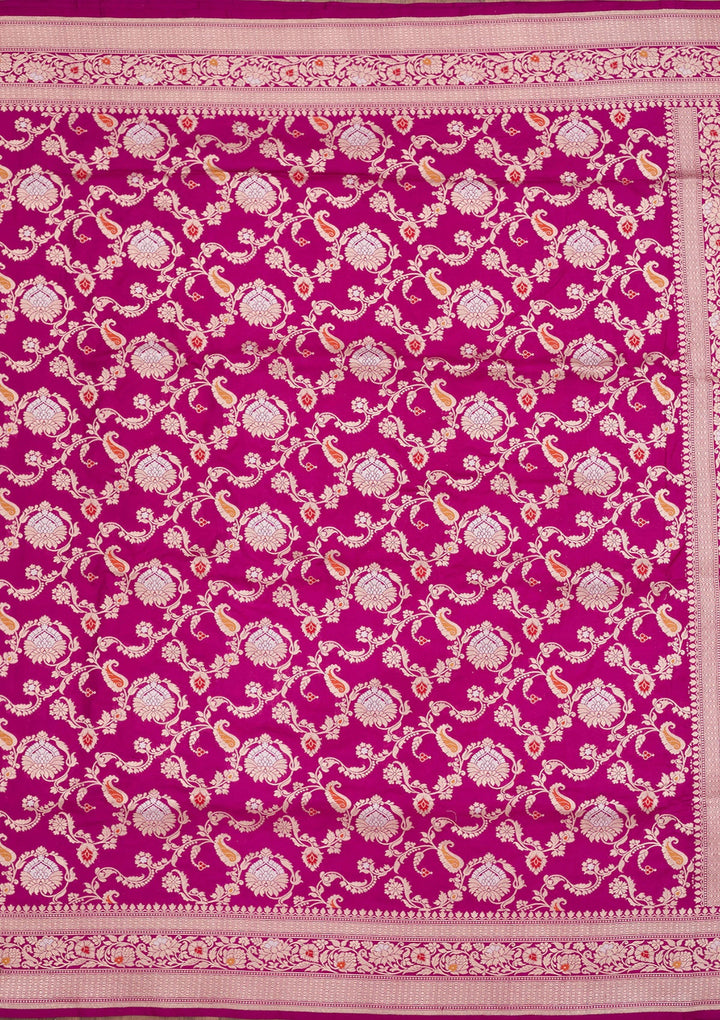 Wine Zariwork Pure Silk Saree-koskii