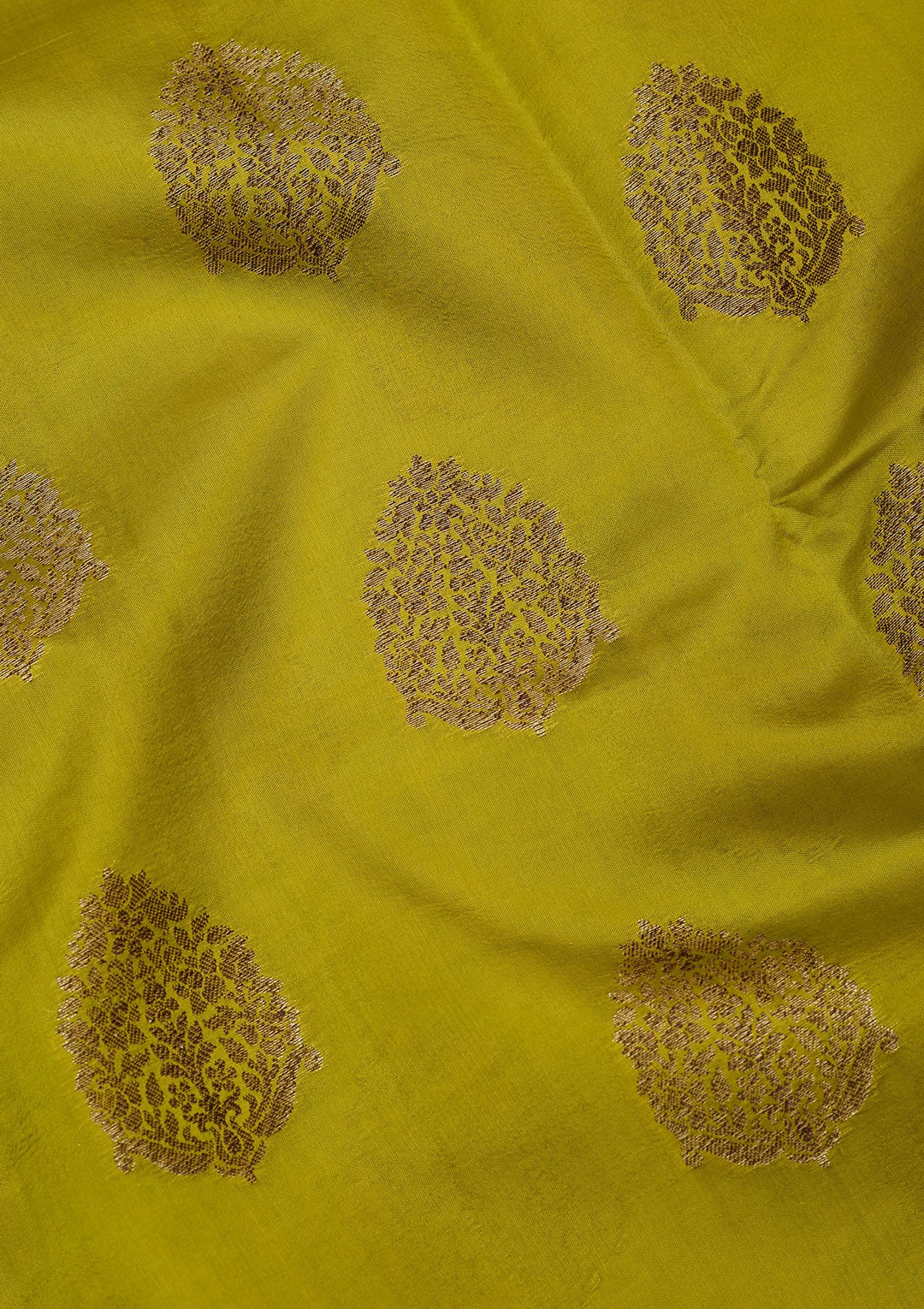 Lime Green Zariwork Pure Silk Saree