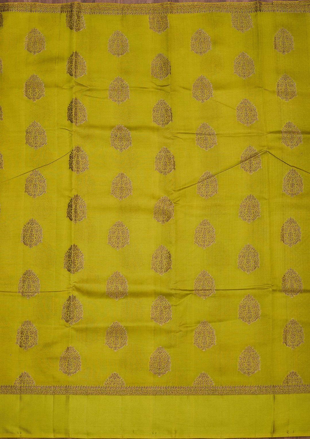 Lime Green Zariwork Pure Silk Saree