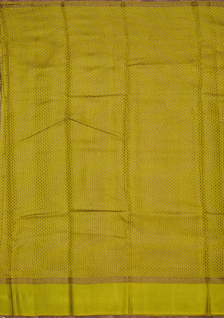 Lime Green Zariwork Pure Silk Saree