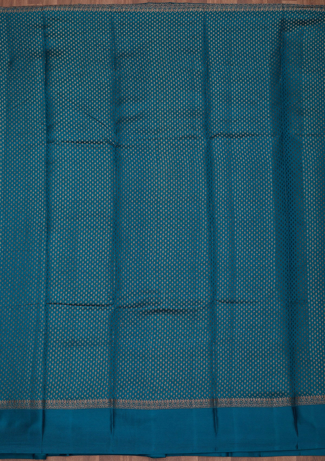 Peacock Blue Zariwork Pure Silk Saree
