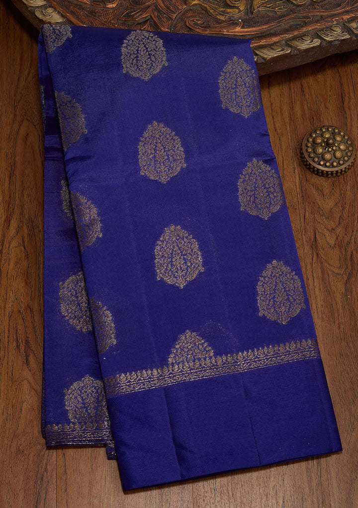 Royal Blue Zariwork Pure Silk Saree