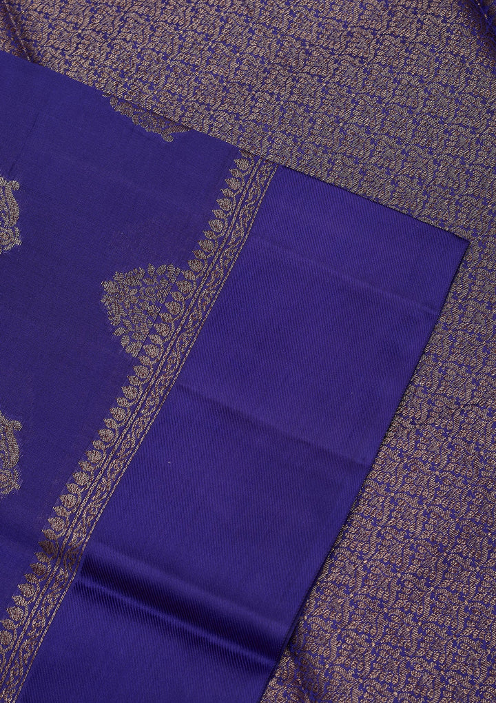 Royal Blue Zariwork Pure Silk Saree