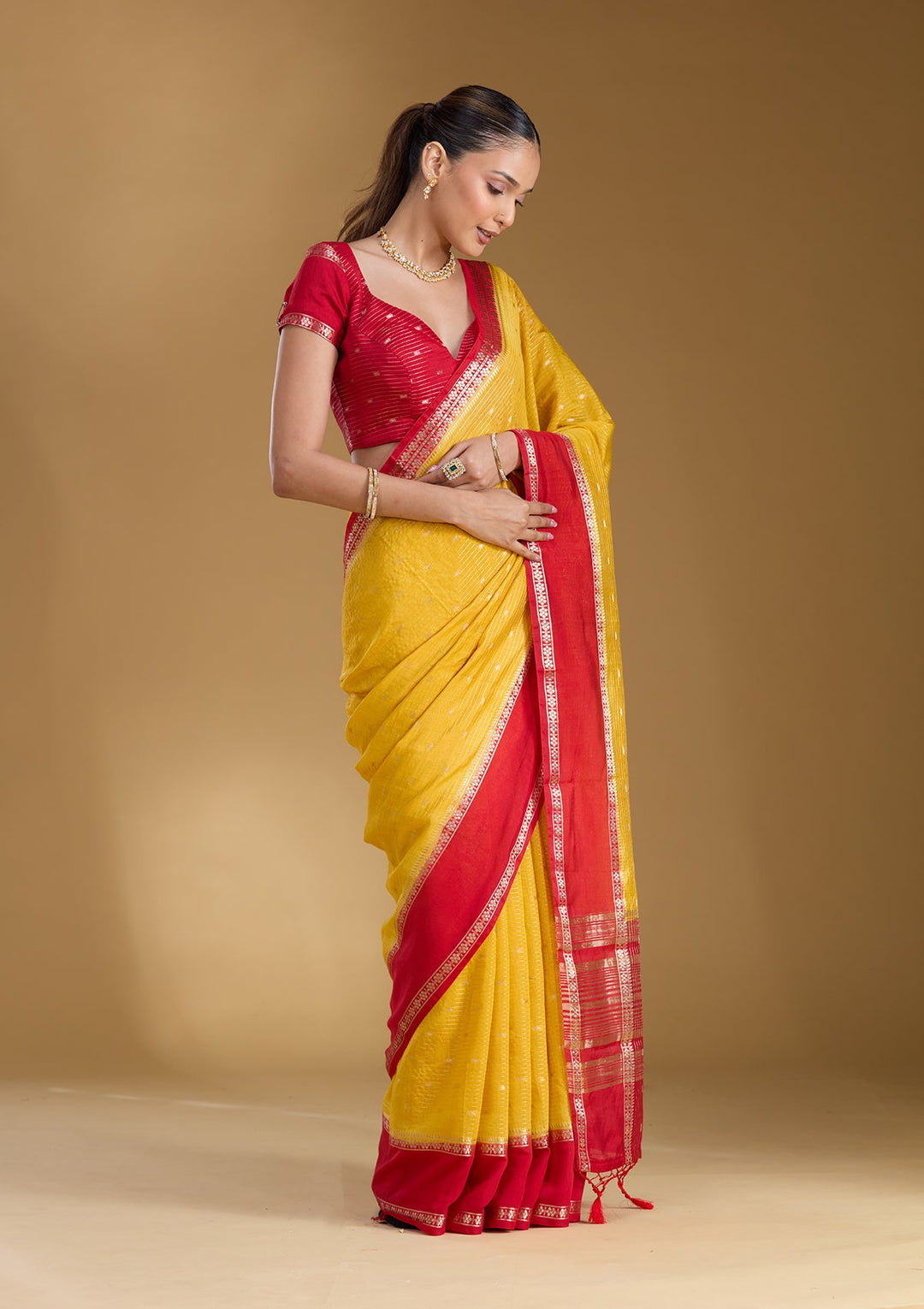 Yellow Zariwork (Gold) Art Silk Silk_Saree