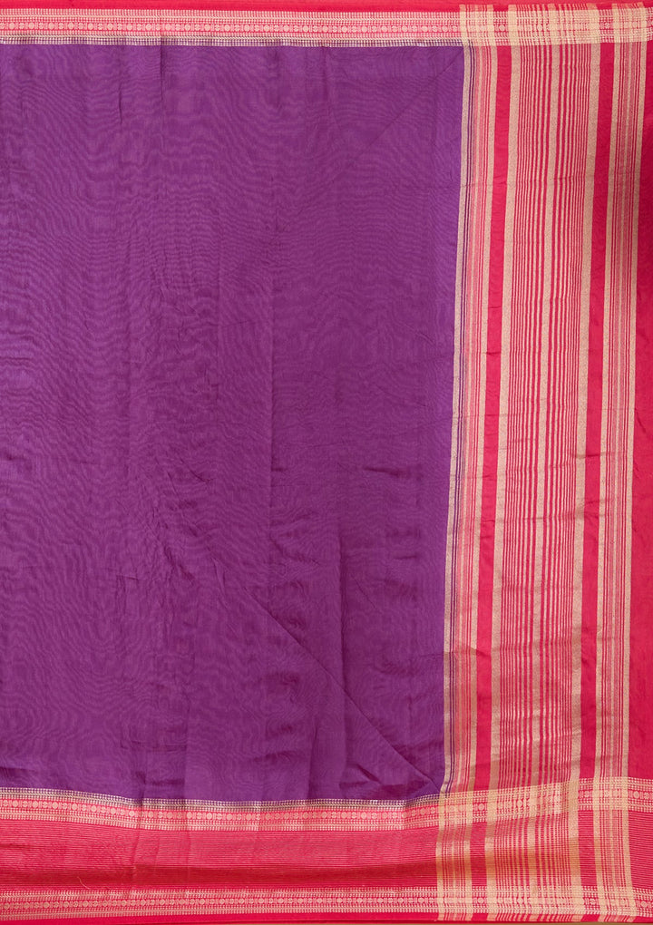 Purple Zariwork (Gold) Art Silk Silk Saree