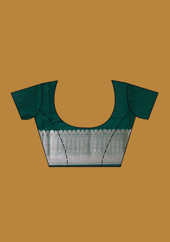 Bottle Green Zariwork (Gold) Art Silk Silk_Saree