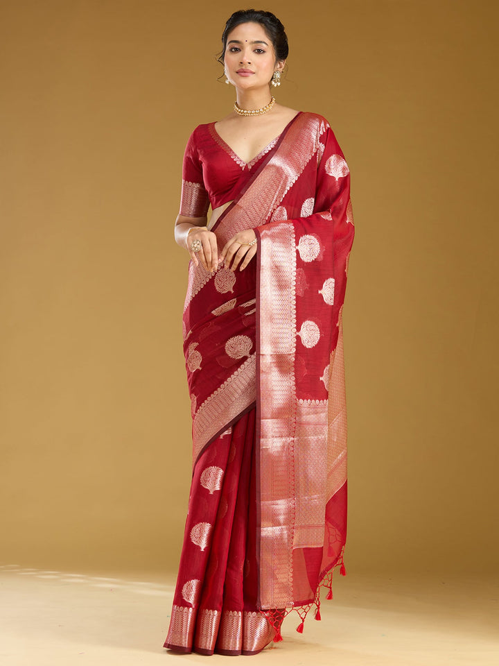 Red Zariwork (Gold) Art Silk Silk_Saree