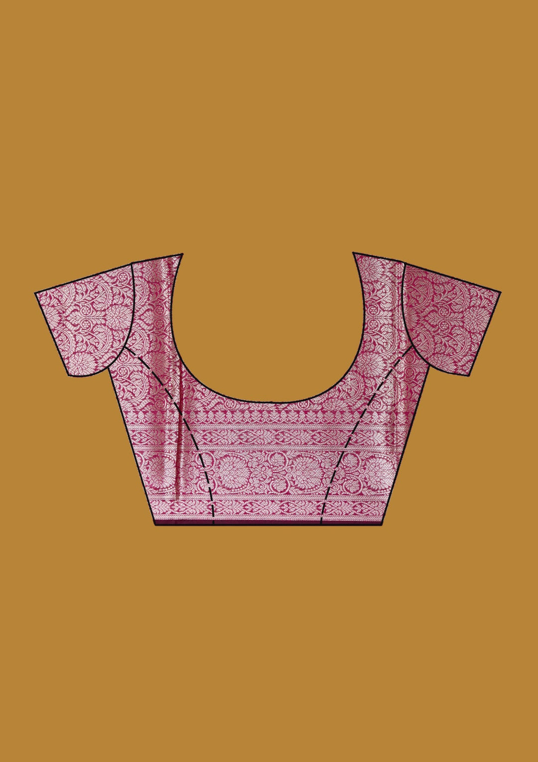 Magenta Pink Zariwork (Gold) Art Silk Silk Saree