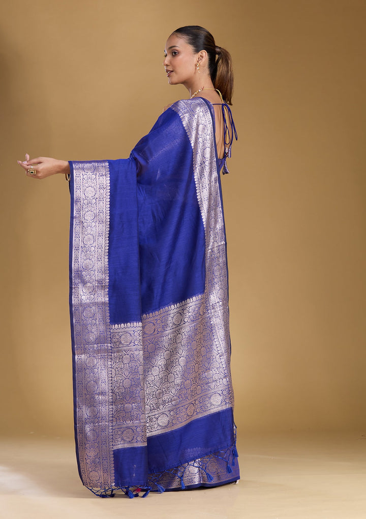 Royal Blue Zariwork (Gold) Art Silk Silk_Saree