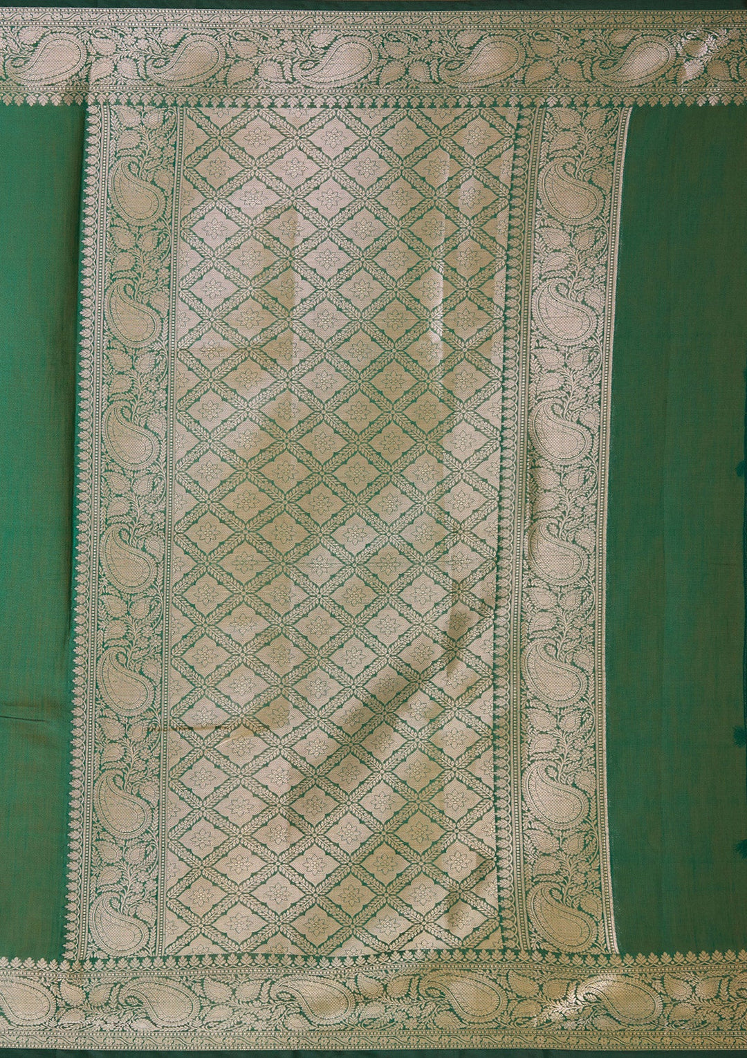 Bottle Green Zariwork (Gold) Art Silk Silk_Saree