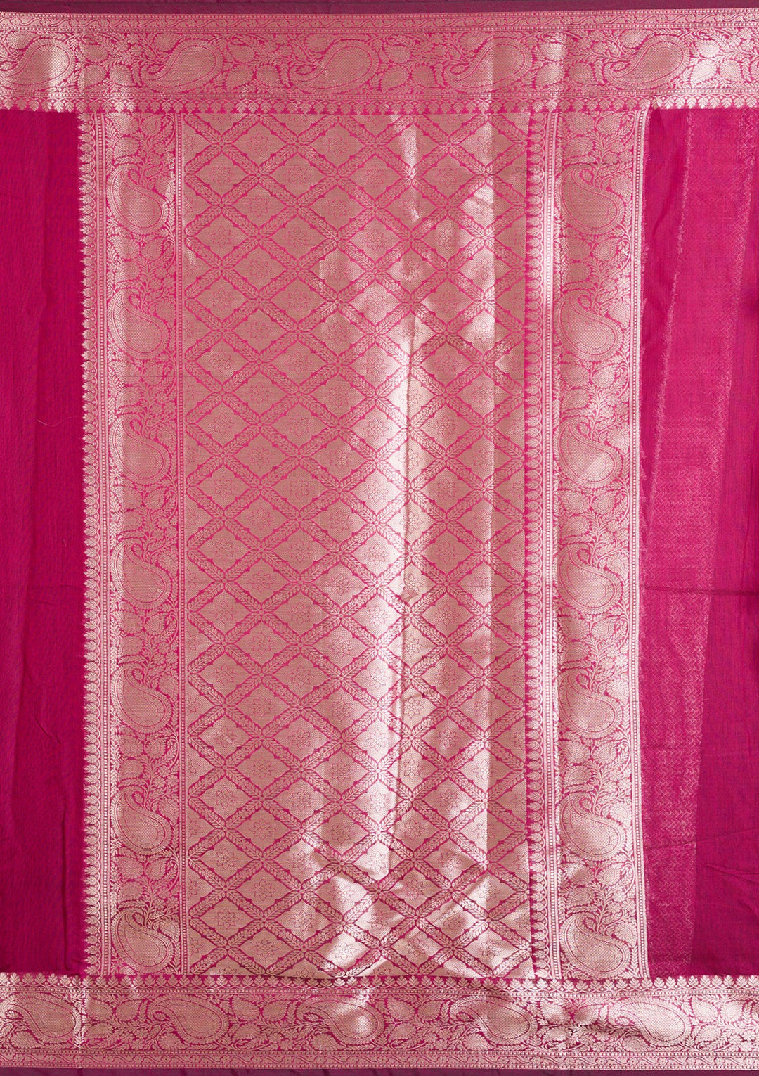 Magenta Pink Zariwork (Gold) Art Silk Silk_Saree