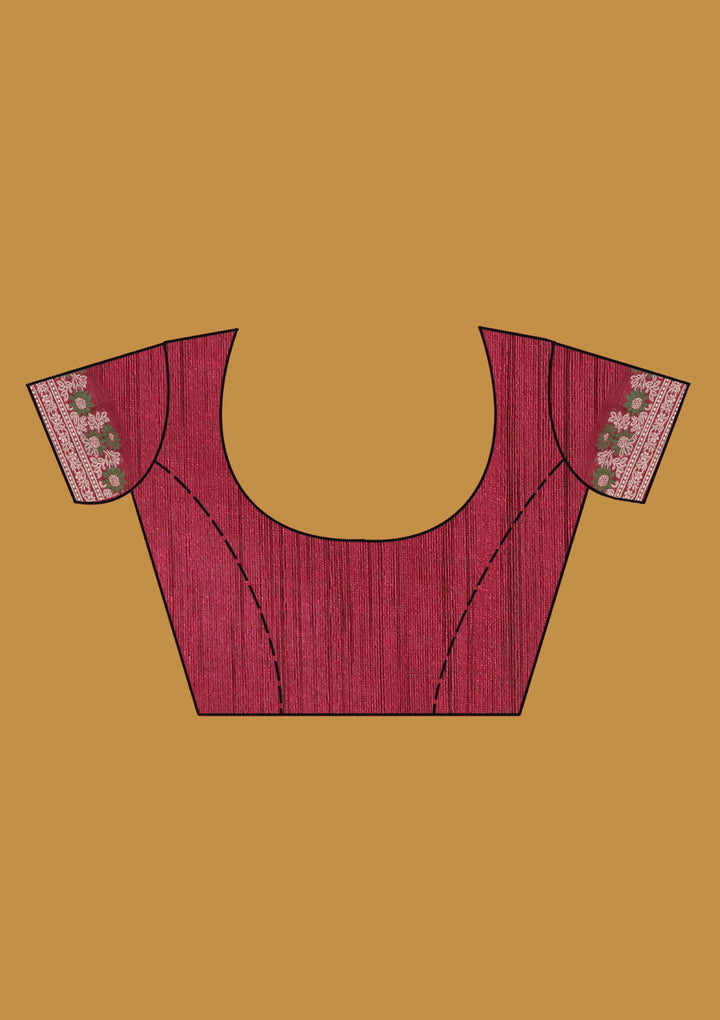 Wine Zariwork (Gold) Art Silk Silk Saree