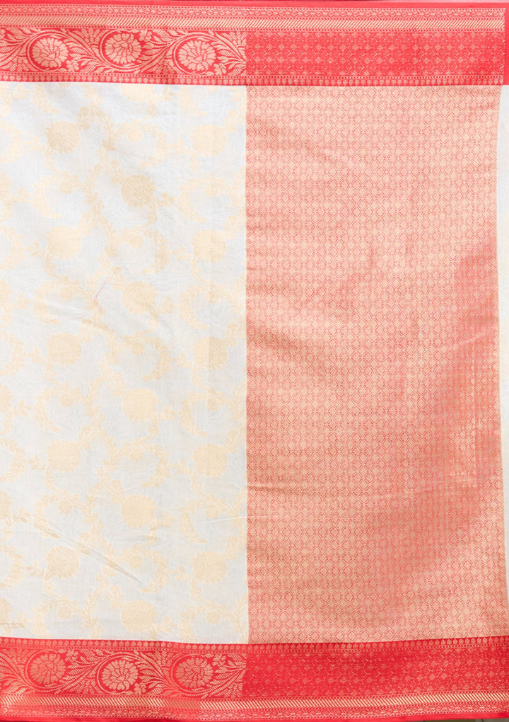 Cream Zariwork Tissue Silk Saree