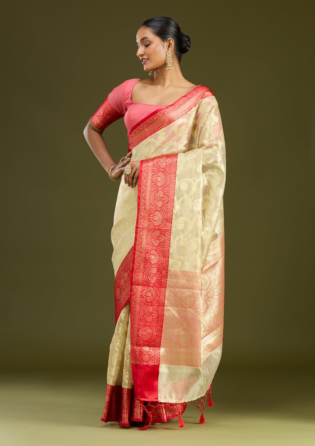 Gold Zariwork (Gold) Art Silk Silk Saree