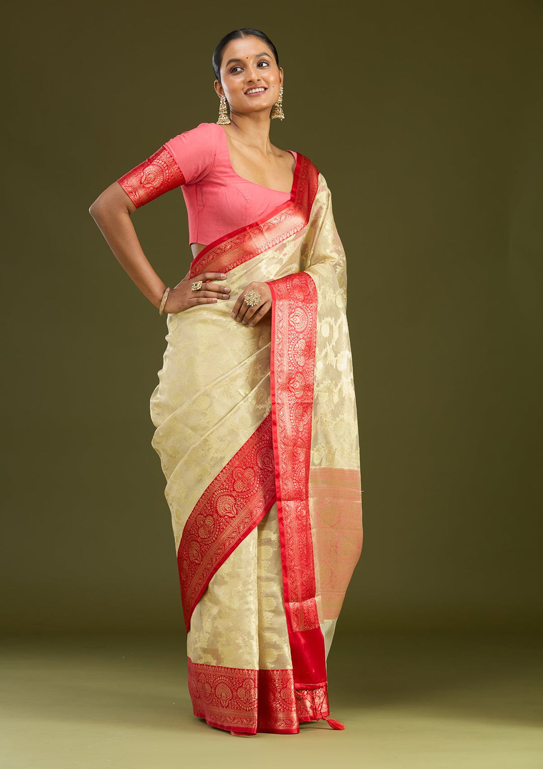 Gold Zariwork (Gold) Art Silk Silk Saree