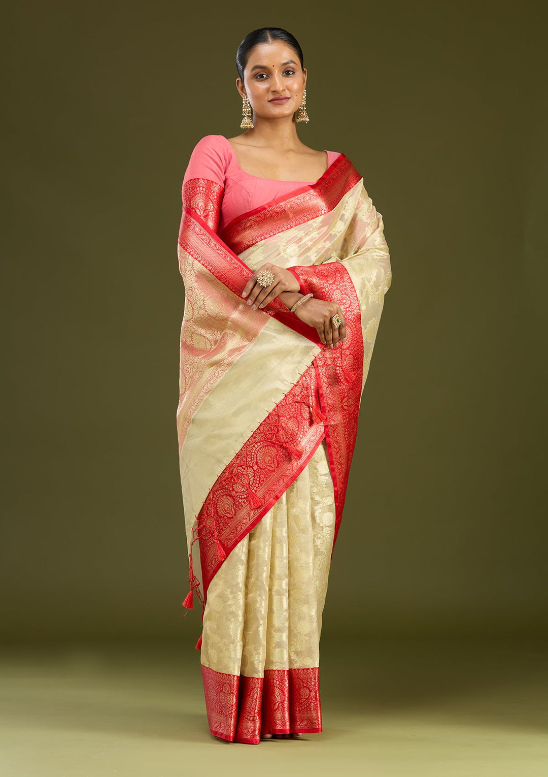 Gold Zariwork (Gold) Art Silk Silk Saree