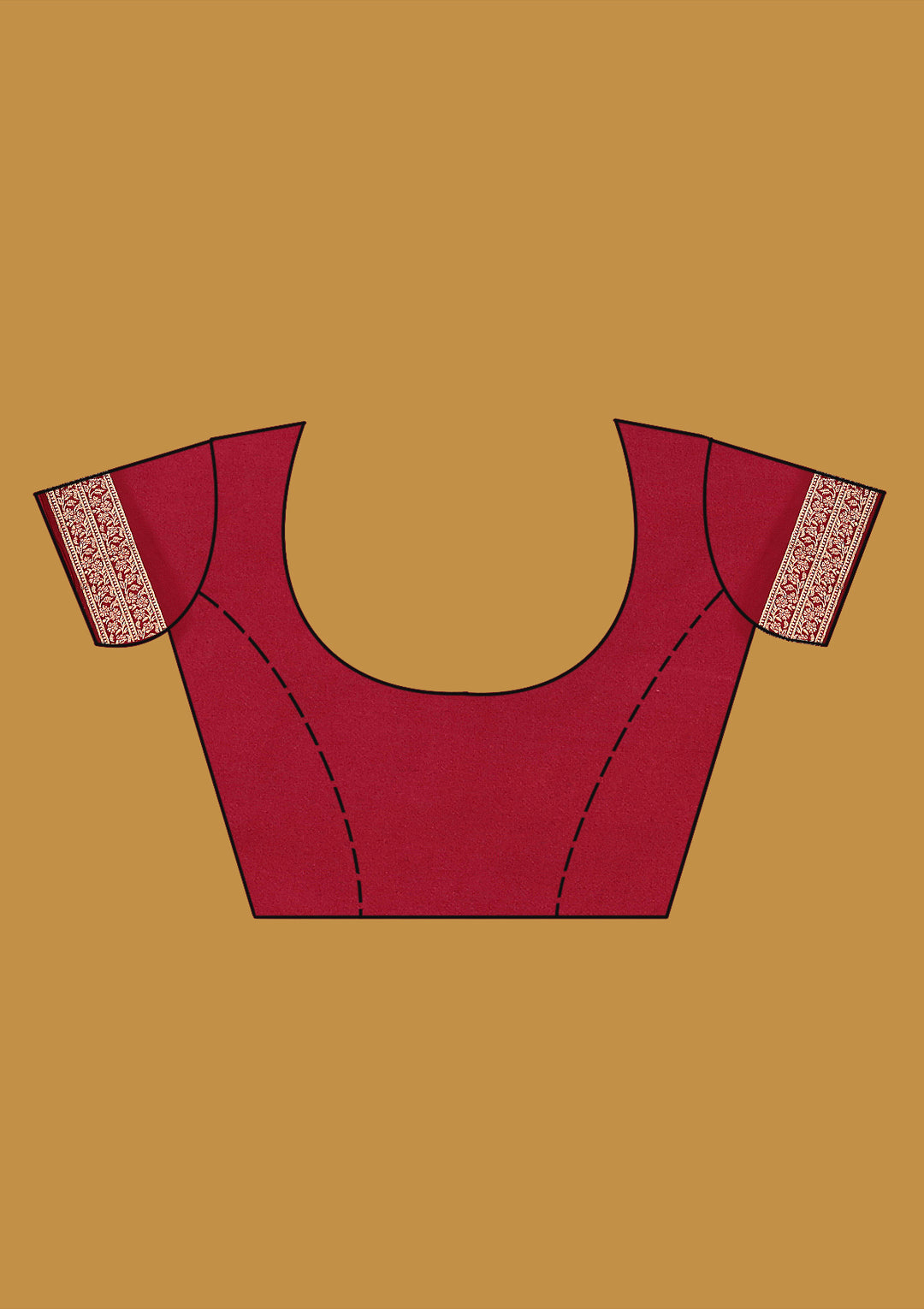 Wine Zariwork (Gold) Semi Crepe Silk Saree