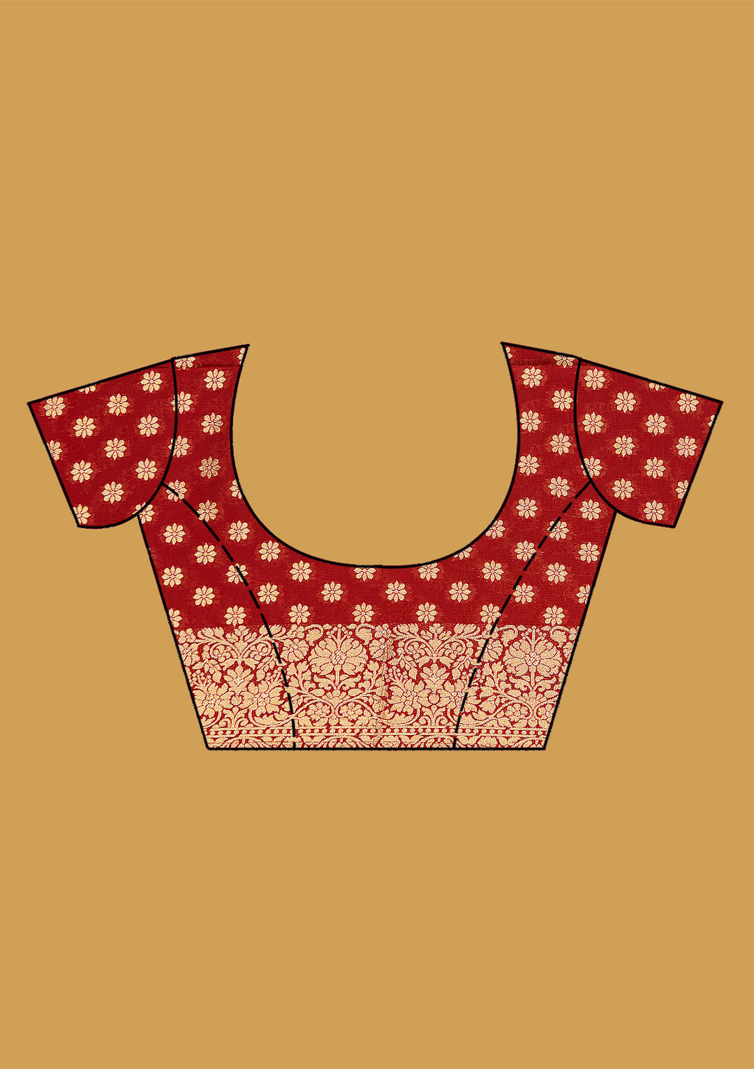 Rust Zariwork (Gold) Silk Silk Saree