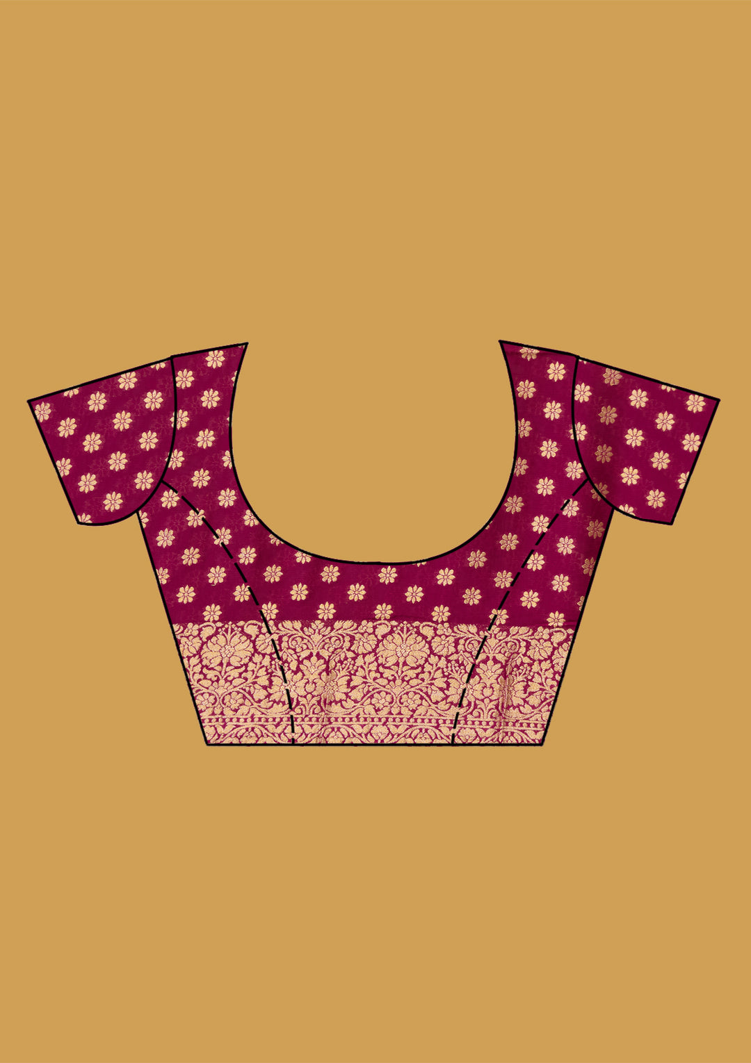 Wine Zariwork (Gold) Silk Silk Saree