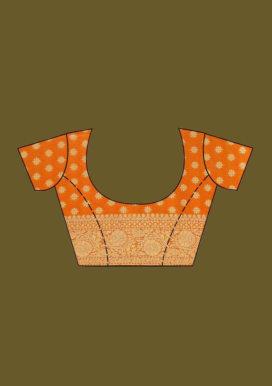 Orange Zariwork Satin Silk Saree