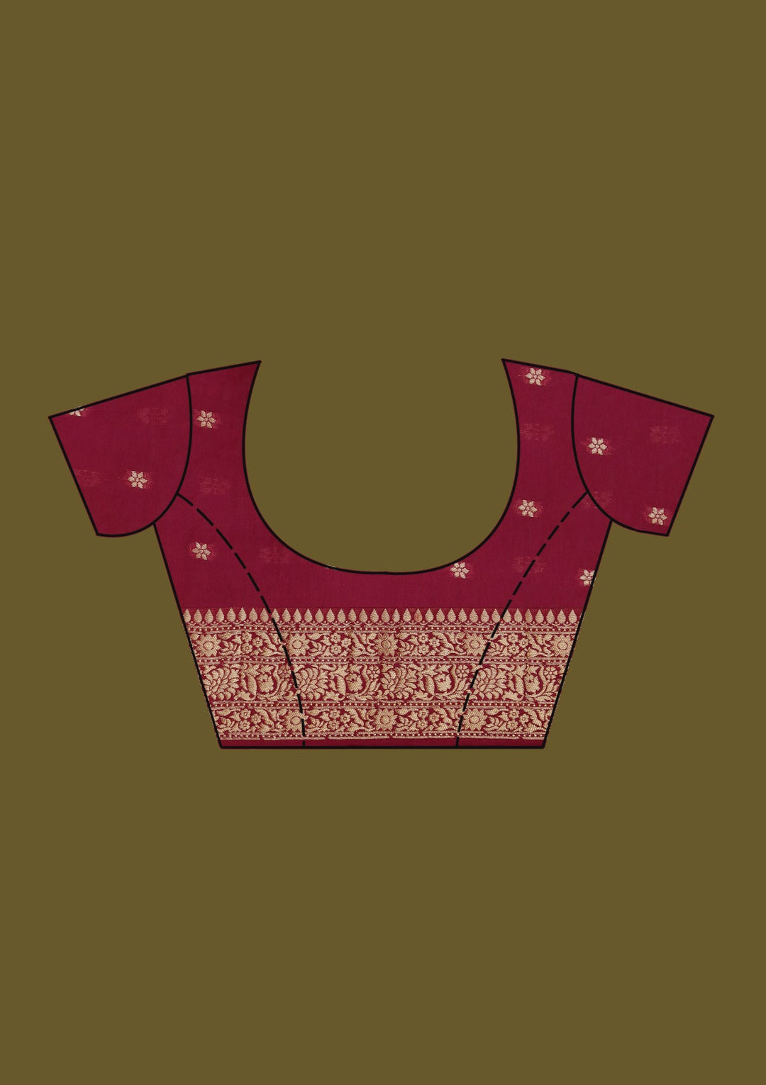 Wine Zariwork (Gold) Art Silk Saree