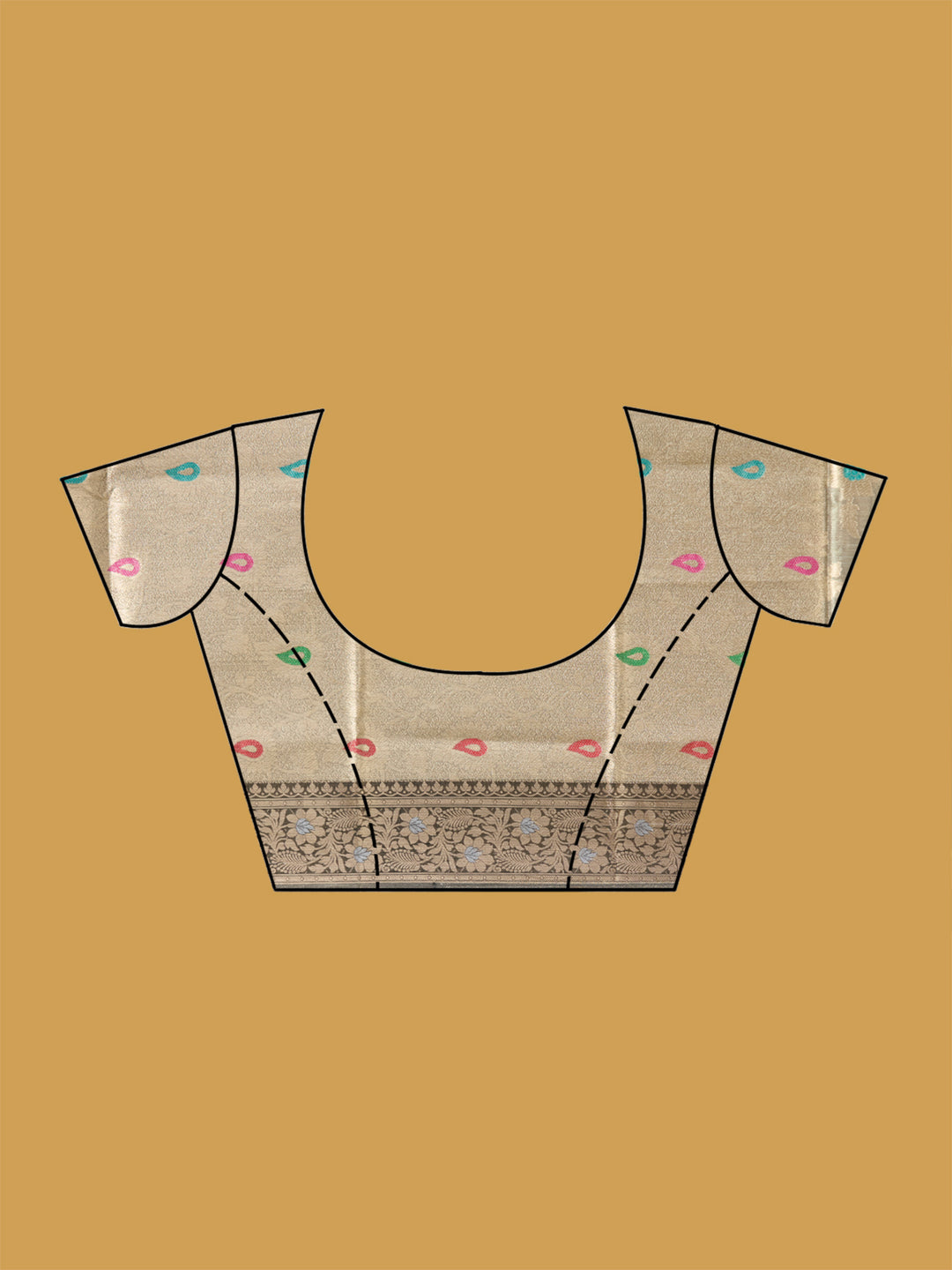 Light Grey Zariwork Tissue Silk Saree