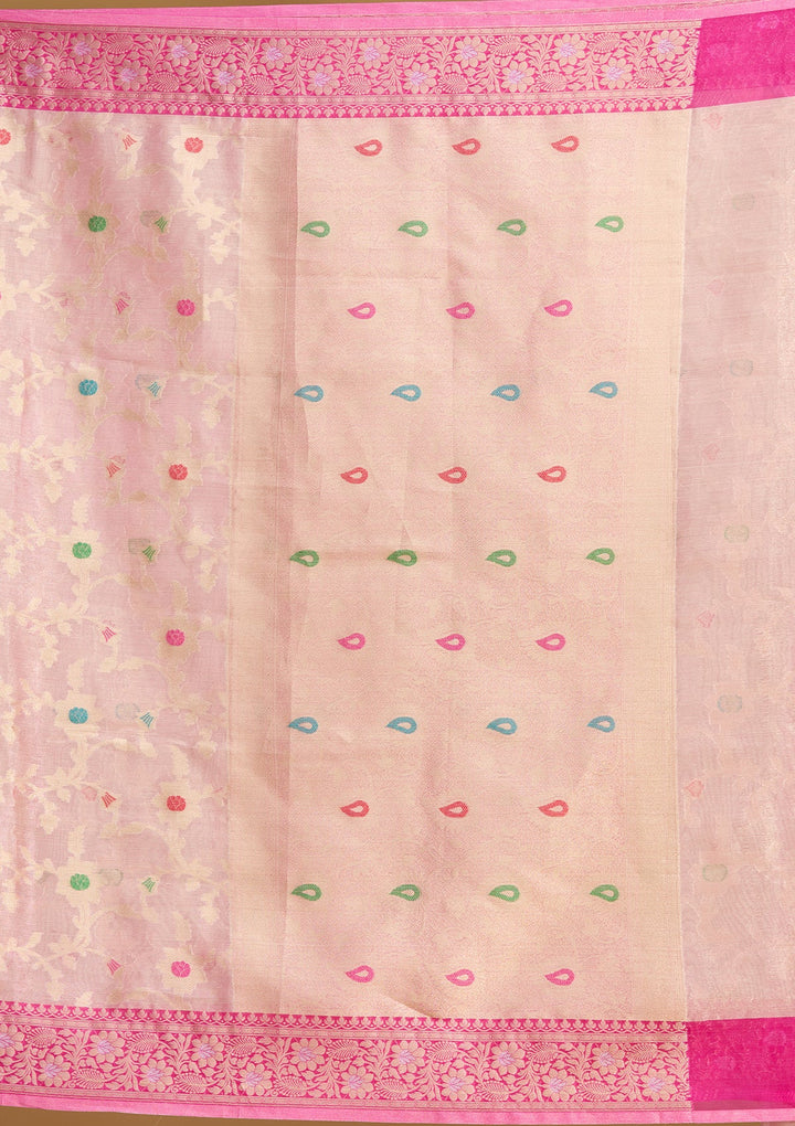 Pink Zariwork Tissue Silk Saree