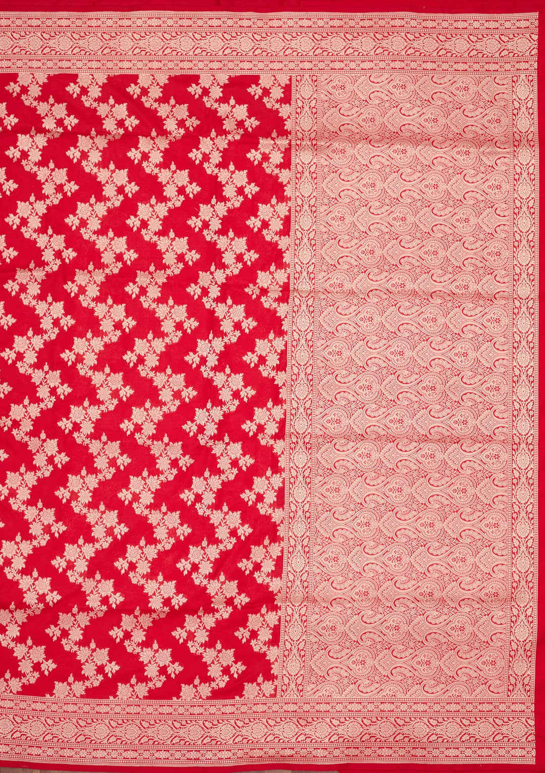 Red Zariwork Pure Silk Saree-koskii