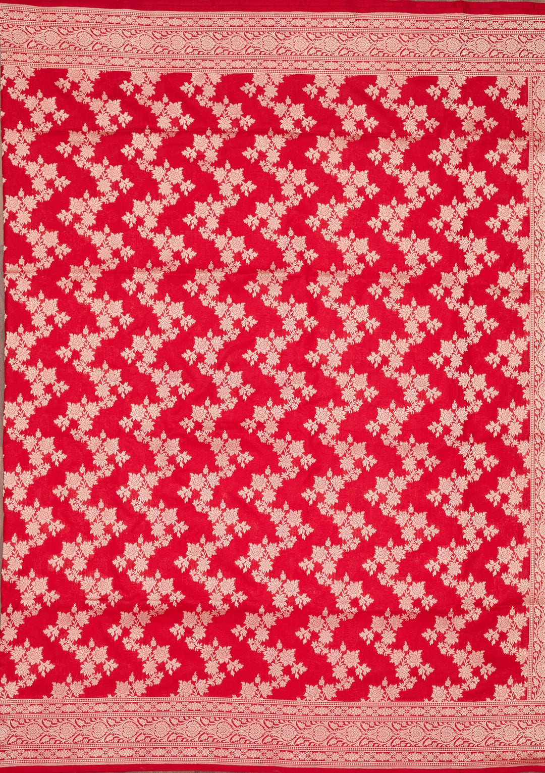 Red Zariwork Pure Silk Saree-koskii