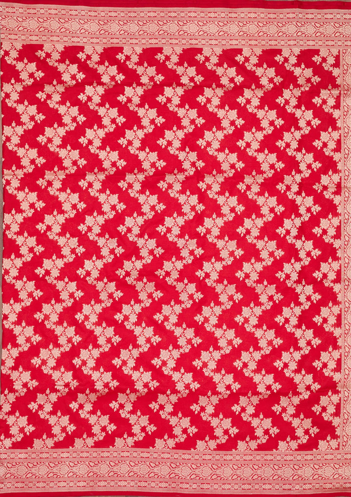 Red Zariwork Pure Silk Saree-koskii