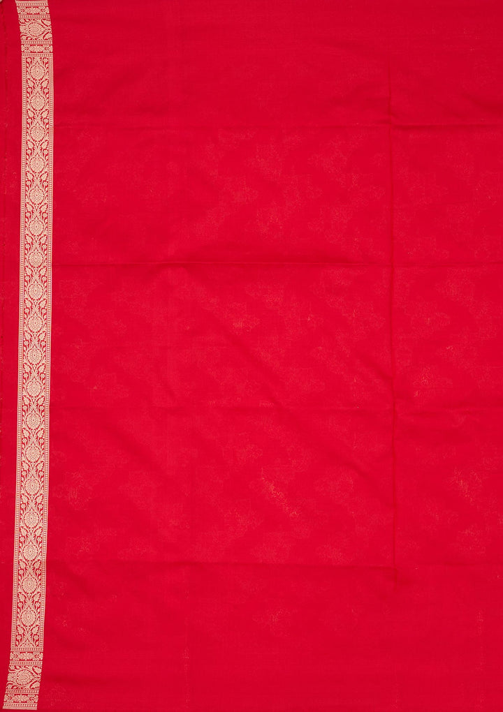 Red Zariwork Pure Silk Saree-koskii