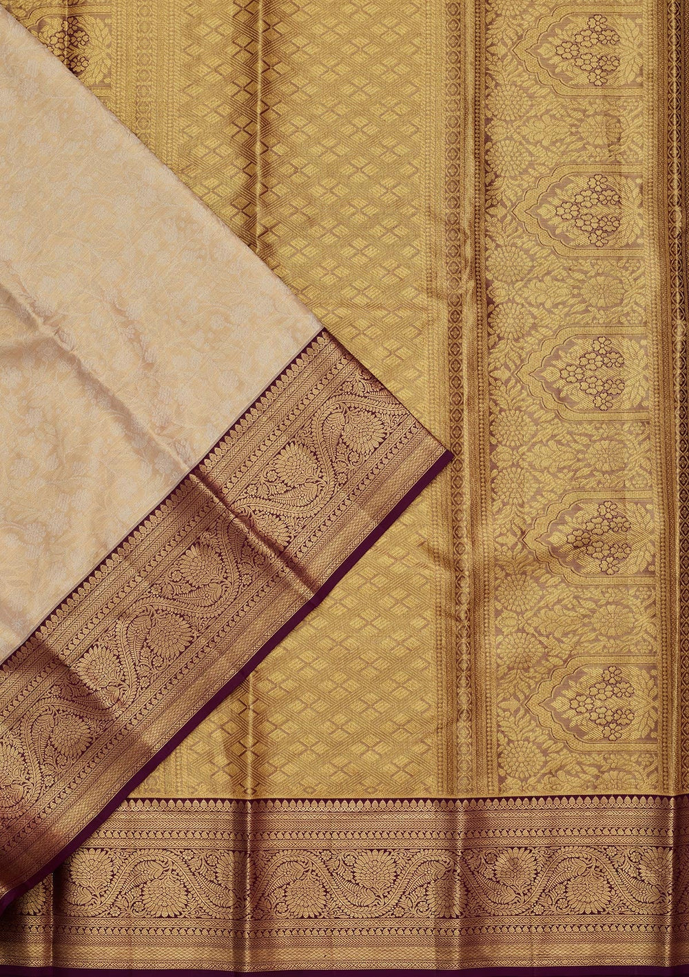 Gold Zariwork Tissue Silk Saree-Koskii