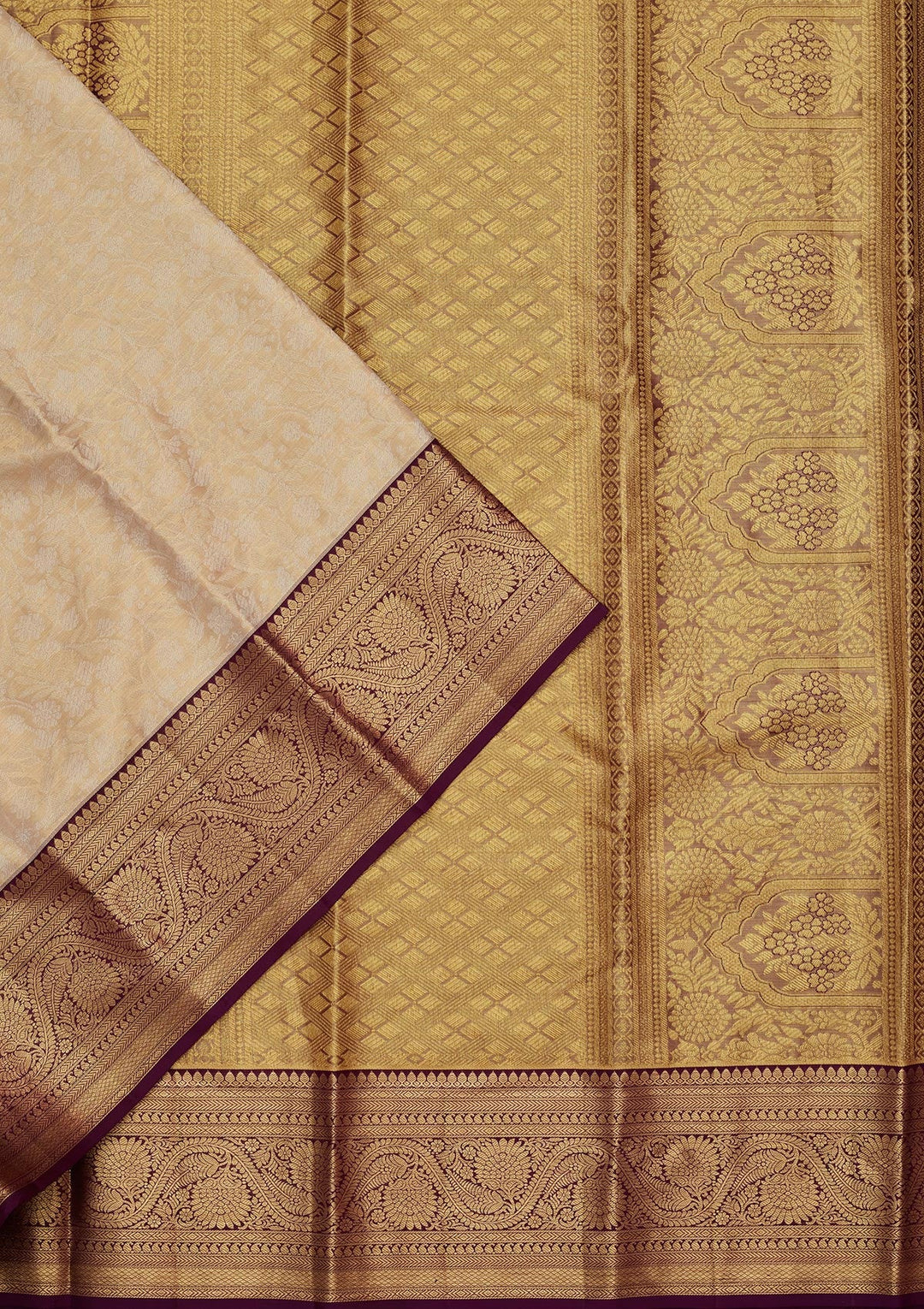 Gold Zariwork Tissue Silk Saree-Koskii