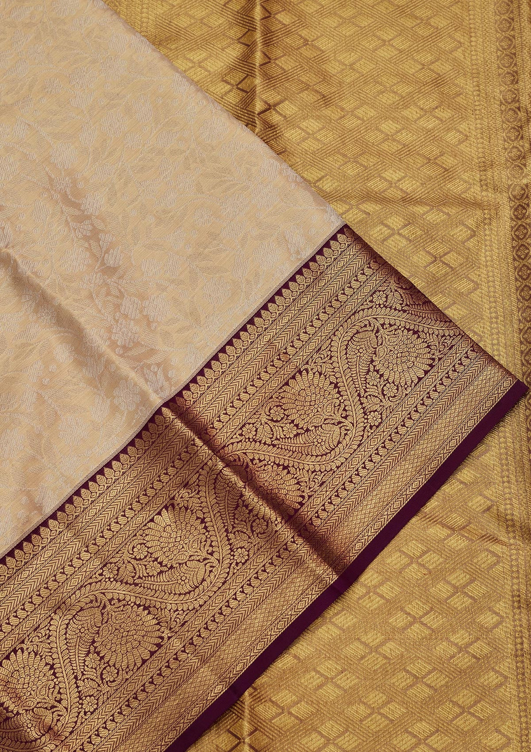 Gold Zariwork Tissue Silk Saree-Koskii