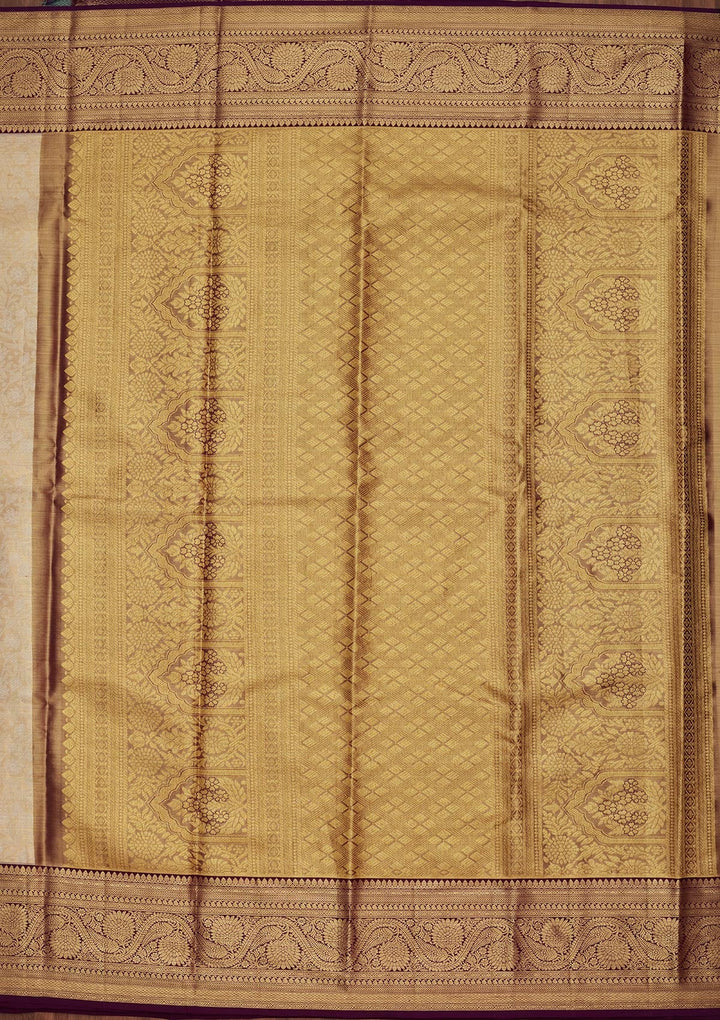 Gold Zariwork Tissue Silk Saree-Koskii