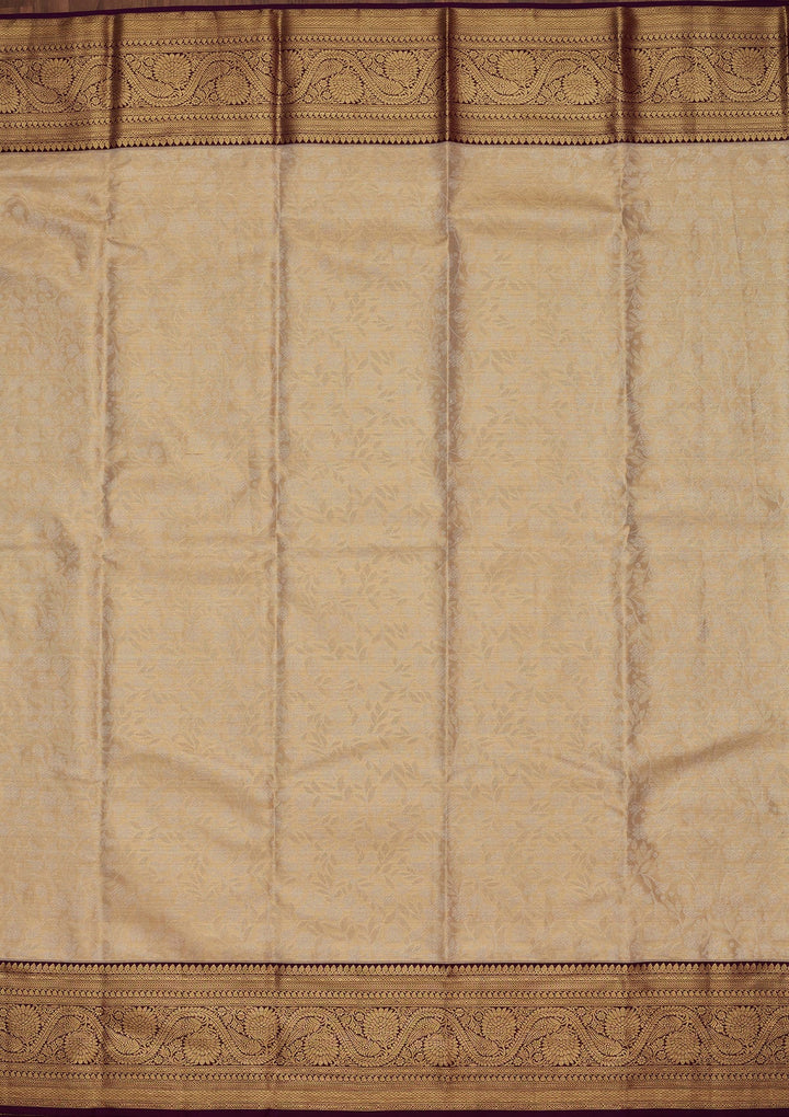 Gold Zariwork Tissue Silk Saree-Koskii