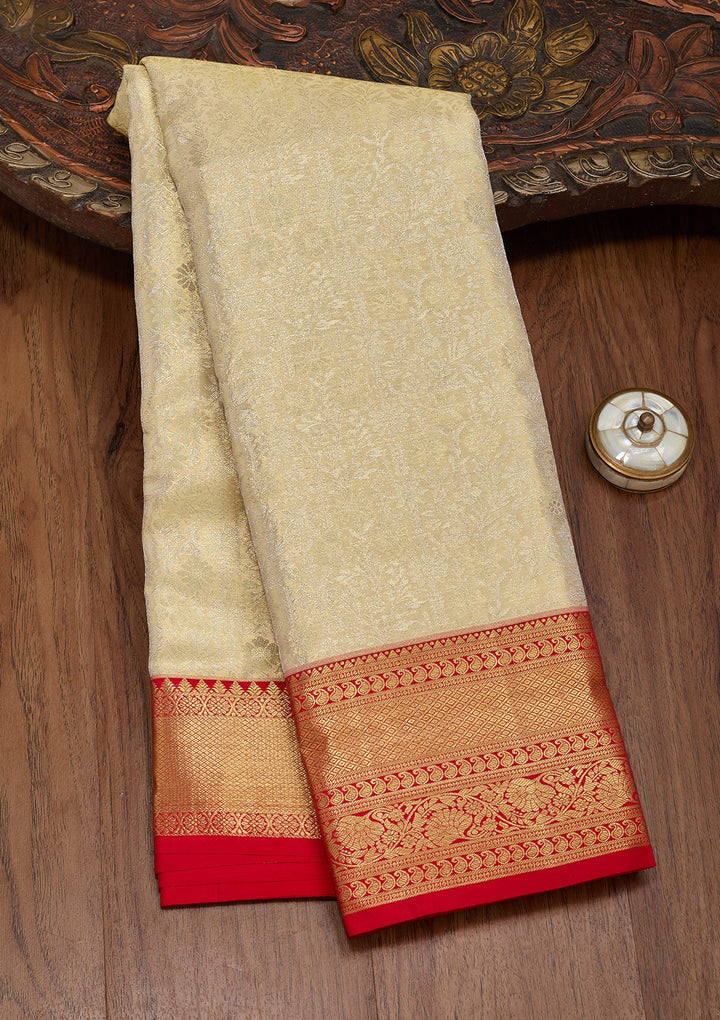 Gold Zariwork Tissue Silk Saree-Koskii