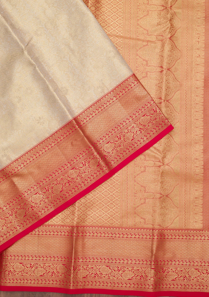 Gold Zariwork Tissue Silk Saree-Koskii