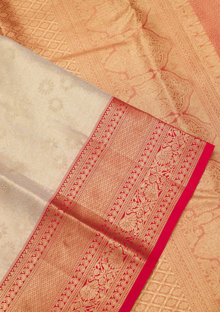 Gold Zariwork Tissue Silk Saree-Koskii
